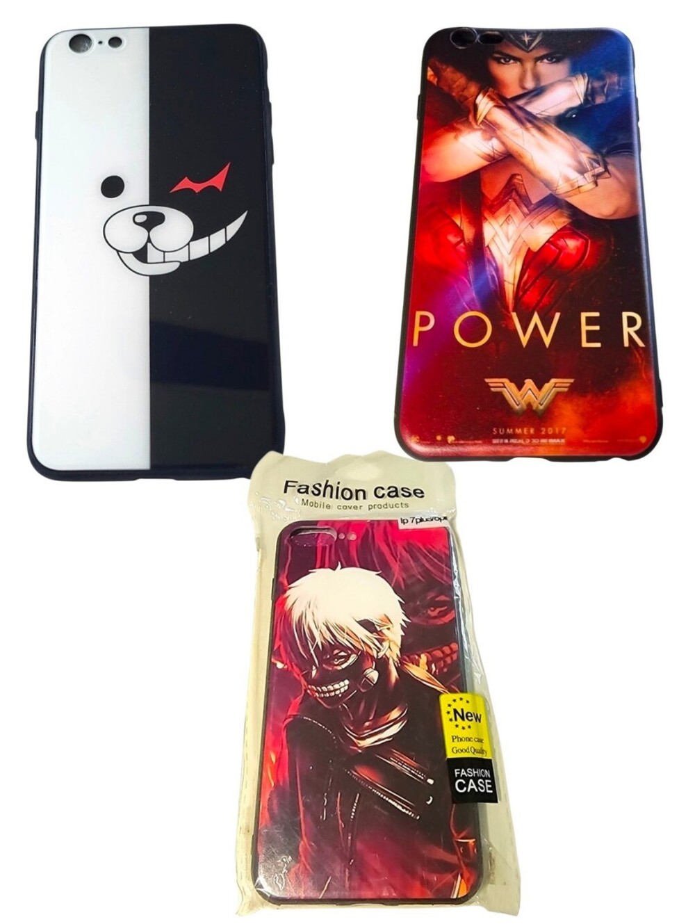 3pc Wonder Woman/anime Tokyo Ghoul/Danganronpa cases For iPhone 6/7/8/SE plus